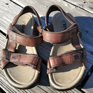 Teva Brown Leather Strappy Men's Sandals